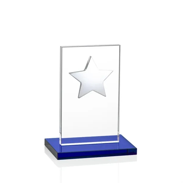 This illustrious Starfire Crystal award stands upright on an elegant Sapphire... from ASI 84592 St Regis Group / St Regis