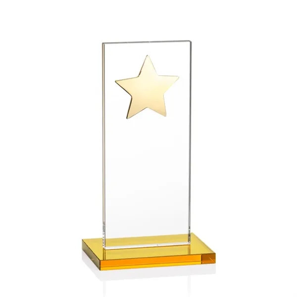 This illustrious Starfire Crystal award stands upright on an elegant Amber... from ASI 84592 St Regis Group / St Regis