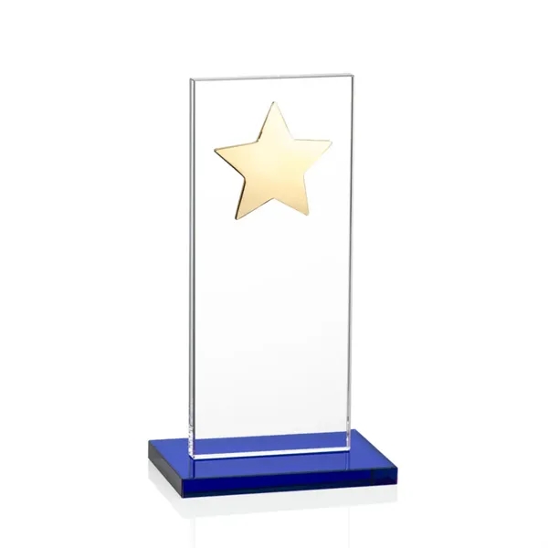This illustrious Starfire Crystal award stands upright on an elegant Sapphire... from ASI 84592 St Regis Group / St Regis