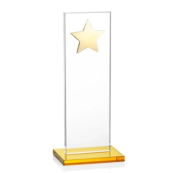 This illustrious Starfire Crystal award stands upright on an elegant Amber... from ASI 84592 St Regis Group / St Regis