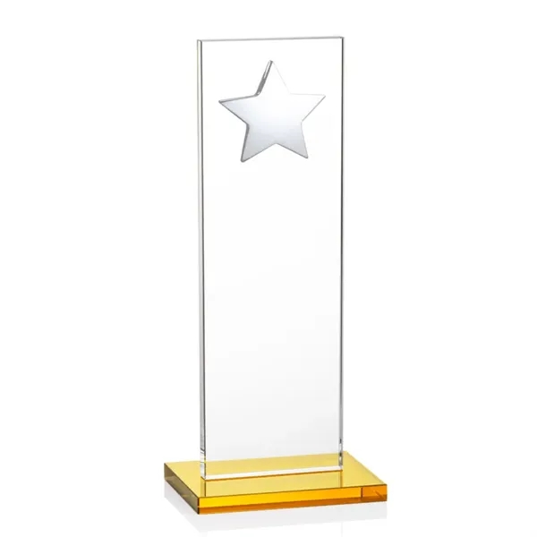 This illustrious Starfire Crystal award stands upright on an elegant Amber... from ASI 84592 St Regis Group / St Regis
