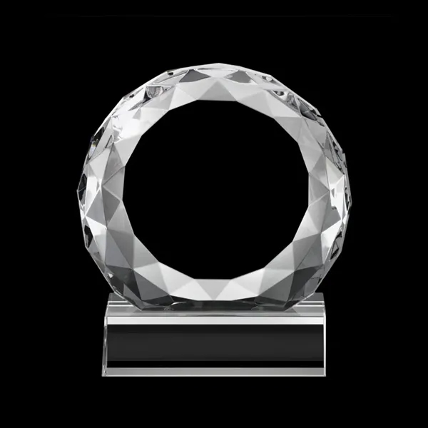 Optical crystal round award with faceted edges on a base.... from ASI 84592 St Regis Group / St Regis