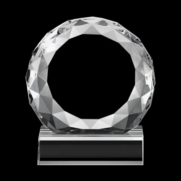 Optical crystal round award with faceted edges on a base.... from ASI 84592 St Regis Group / St Regis