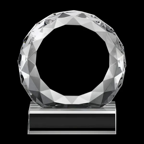 Optical crystal round award with faceted edges on a base.... from ASI 84592 St Regis Group / St Regis