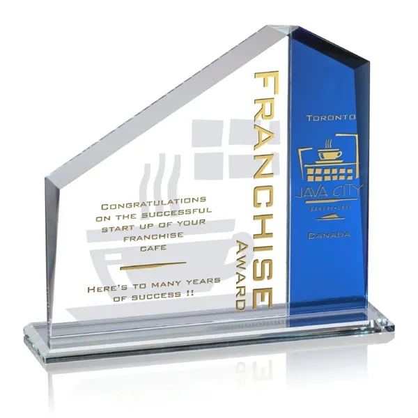 Starfire award with blue colored crystal.... from ASI 84592 St Regis Group / St Regis