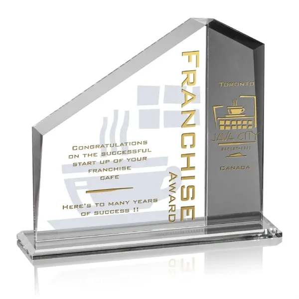 Starfire award with blue colored crystal.... from ASI 84592 St Regis Group / St Regis