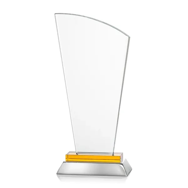 Unique curved optical award with amber optical and aluminum base.... from ASI 84592 St Regis Group / St Regis