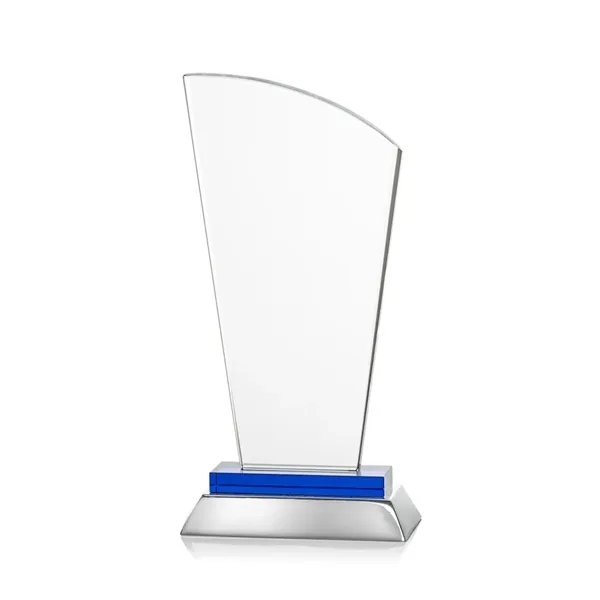 Unique curved optical award with blue optical and aluminum base.... from ASI 84592 St Regis Group / St Regis