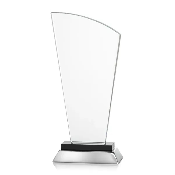 Unique curved optical award with black optical and aluminum base.... from ASI 84592 St Regis Group / St Regis
