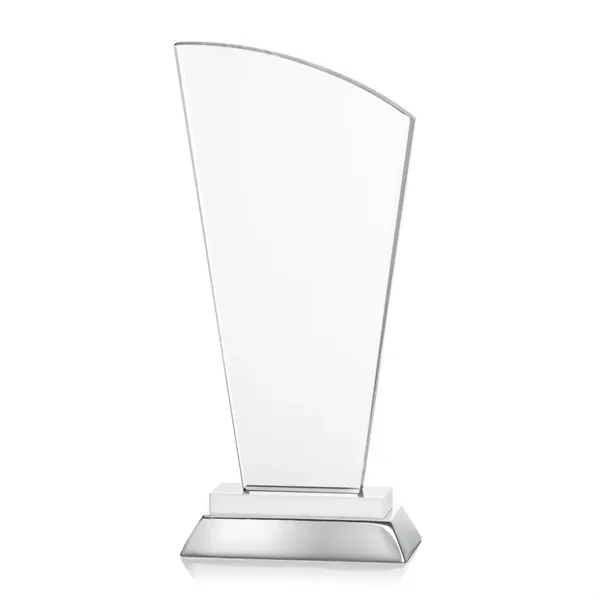 Unique curved optical award with white optical and aluminum base.... from ASI 84592 St Regis Group / St Regis