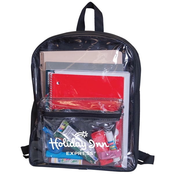 Backpack with clear PVC front and 600 denier sides and back.... from ASI 30112 ACE Products / Ace Line