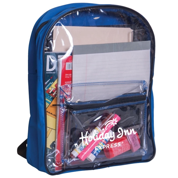 Backpack with clear PVC front and 600 denier sides and back.... from ASI 30112 ACE Products / Ace Line