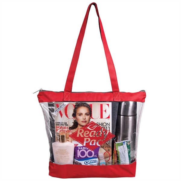 Clear tote with 600 denier colored trim and sturdy handles.... from ASI 30112 ACE Products / Ace Line