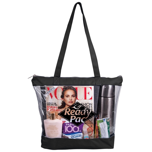 Clear tote with 600 denier colored trim and sturdy handles.... from ASI 30112 ACE Products / Ace Line