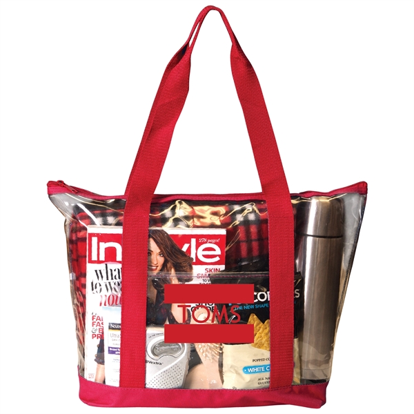 Clear PVC zipper top tote bag. 600 denier poly bottom.... from ASI 30112 ACE Products / Ace Line