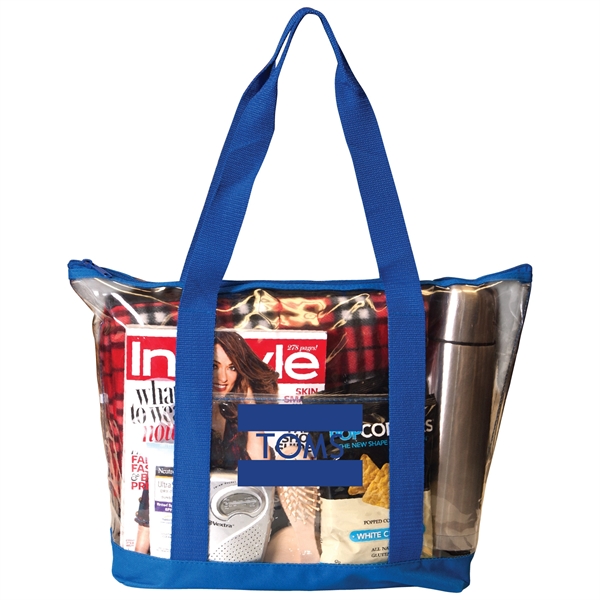 Clear PVC zipper top tote bag. 600 denier poly bottom.... from ASI 30112 ACE Products / Ace Line