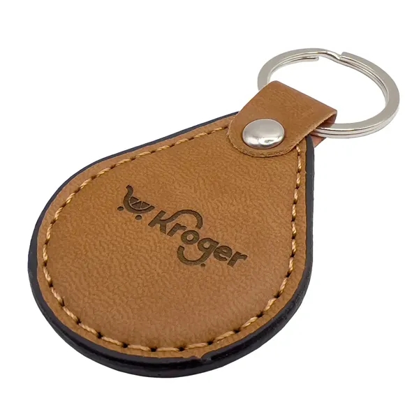Faux leather teardrop key chain with key ring.... from ASI 34415 Alpi International LTD