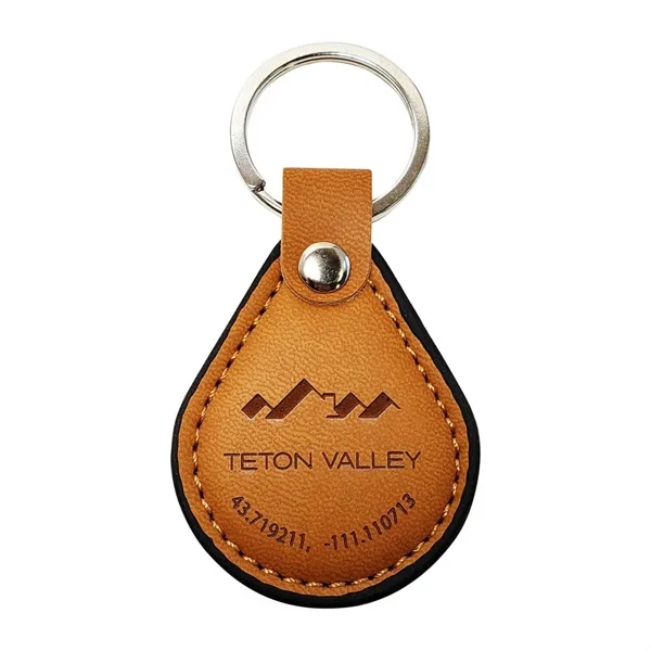 Faux leather teardrop key chain with key ring.... from ASI 34415 Alpi International LTD