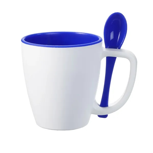 Double wall insulated mug with spoon, 14 oz. plus 1 color... from ASI 37218 Athena Promo (tm)