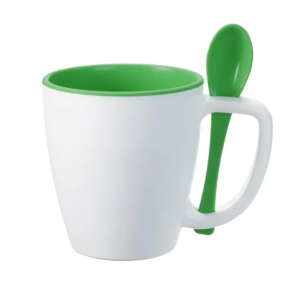 Double wall insulated mug with spoon, 14 oz. plus 1 color... from ASI 37218 Athena Promo (tm)