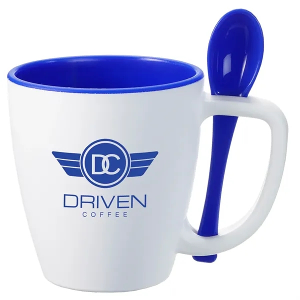 Double wall insulated mug with spoon, 14 oz. plus 1 color... from ASI 37218 Athena Promo (tm)
