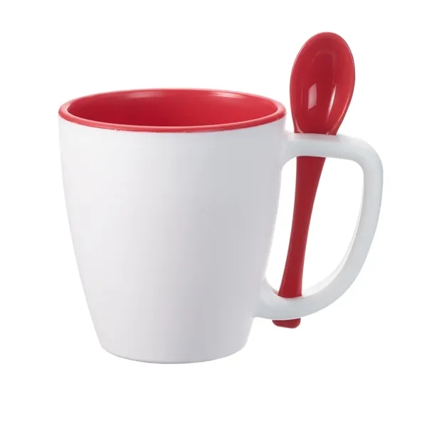 Double wall insulated mug with spoon, 14 oz. plus 1 color... from ASI 37218 Athena Promo (tm)