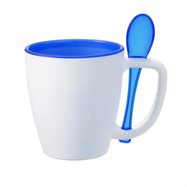 Double wall insulated mug with spoon, 14 oz. plus 1 color... from ASI 37218 Athena Promo (tm)