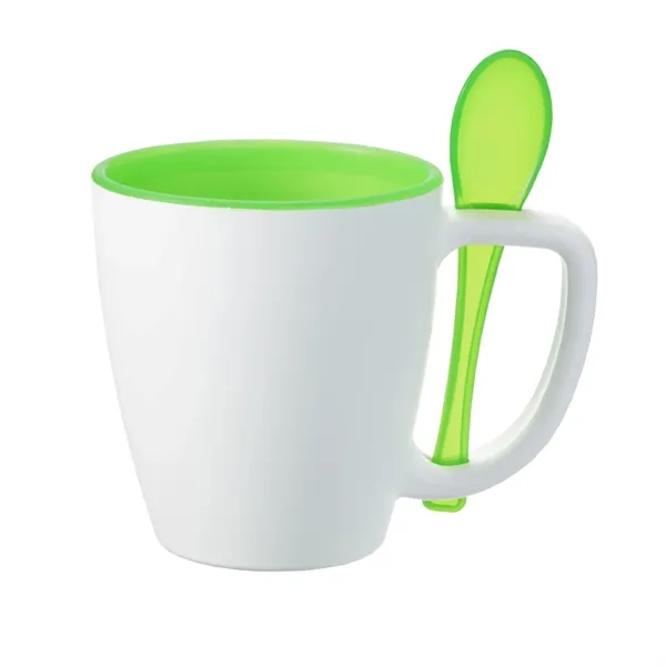 Double wall insulated mug with spoon, 14 oz. plus 1 color... from ASI 37218 Athena Promo (tm)