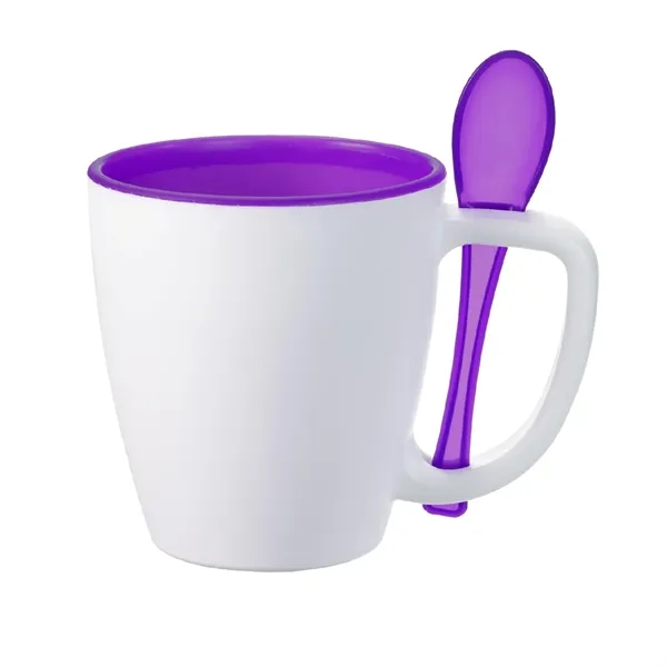 Double wall insulated mug with spoon, 14 oz. plus 1 color... from ASI 37218 Athena Promo (tm)