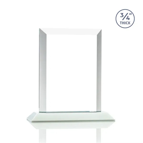 Stunning rectangle award with thick bevels and an exquisite White base.... from ASI 84592 St Regis Group / St Regis