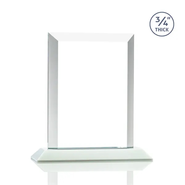 Stunning rectangle award with thick bevels and an exquisite White base.... from ASI 84592 St Regis Group / St Regis