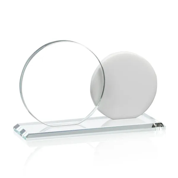 Starfire Award with 4" and 5" diameter round crystal mounted on... from ASI 84592 St Regis Group / St Regis