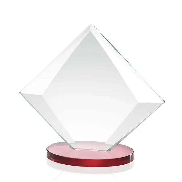 Starfire crystal diamond shape award with red base.... from ASI 84592 St Regis Group / St Regis