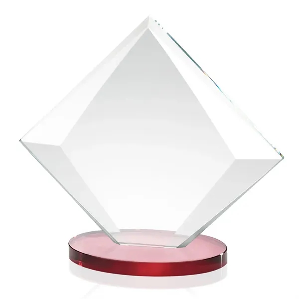 Starfire crystal diamond shape award with red base.... from ASI 84592 St Regis Group / St Regis