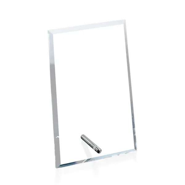 Vertical rectangle shaped starfire/chrome award.... from ASI 84592 St Regis Group / Prestige Glass