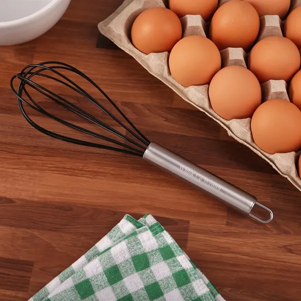 Kitchen Whisk with stainless steel handle and silicone balloon whisk top.... from ASI 61966 HPG / Beacon Promotions