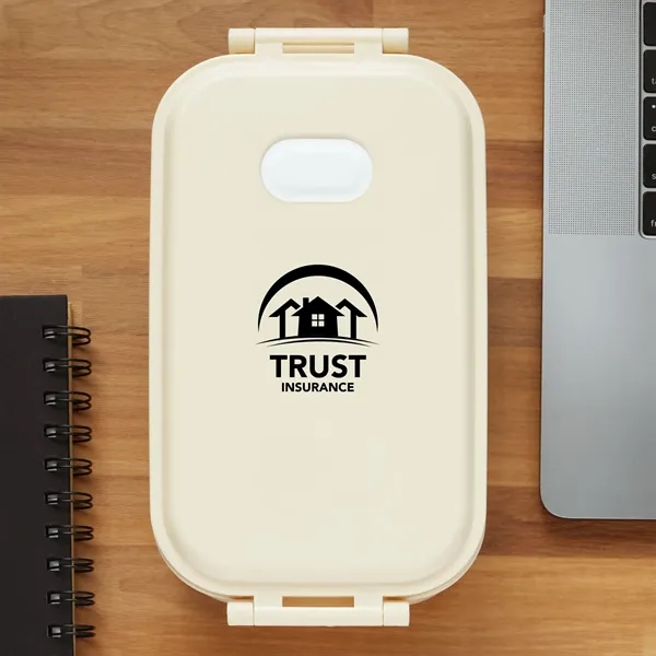 Large, single-layer RPET Bento lunch box with snap-lock lid made from... from ASI 61966 HPG / Beacon Promotions