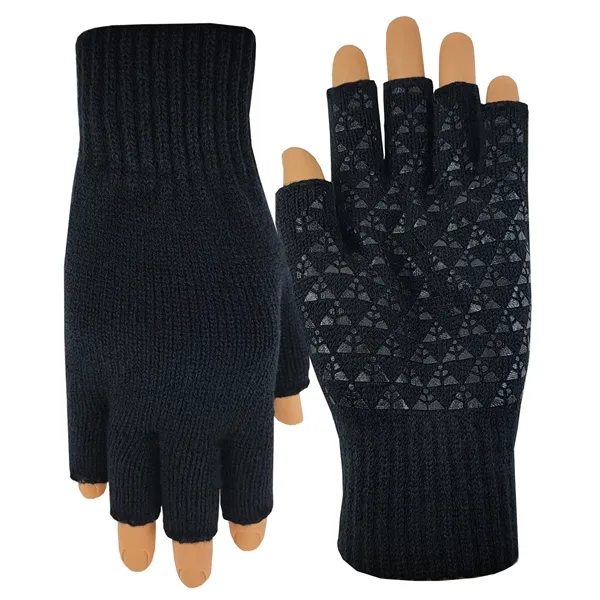 Deluxe acrylic knit fingerless gloves with grip pattern on palm... from ASI 90160 Suntex Industries