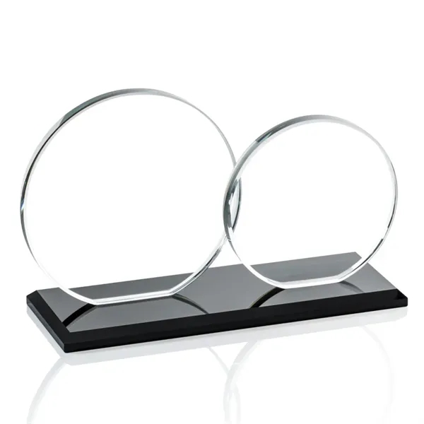 The Double Elgin features two slightly overlapping 3/8" starfire glass circles... from ASI 84592 St Regis Group / Prestige Glass