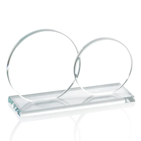 The Double Elgin features two slightly overlapping 3/8" starfire glass circles... from ASI 84592 St Regis Group / Prestige Glass