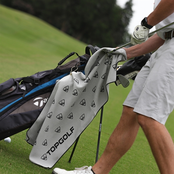 17" x 40" microfiber waffle golf towel with corner grommet and... from ASI 79750 Pro Towels
