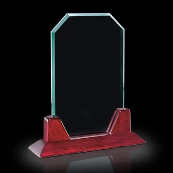 Jade color upright award with an elegant piano finished rosewood base.... from ASI 84592 St Regis Group / St Regis