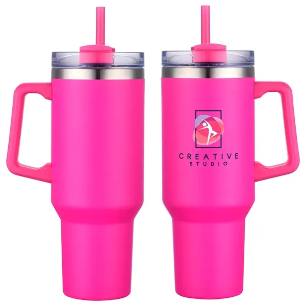 40 oz Vacuum Insulated Travel Mug with Straw... from ASI 36730 Ariel Premium Supply Inc