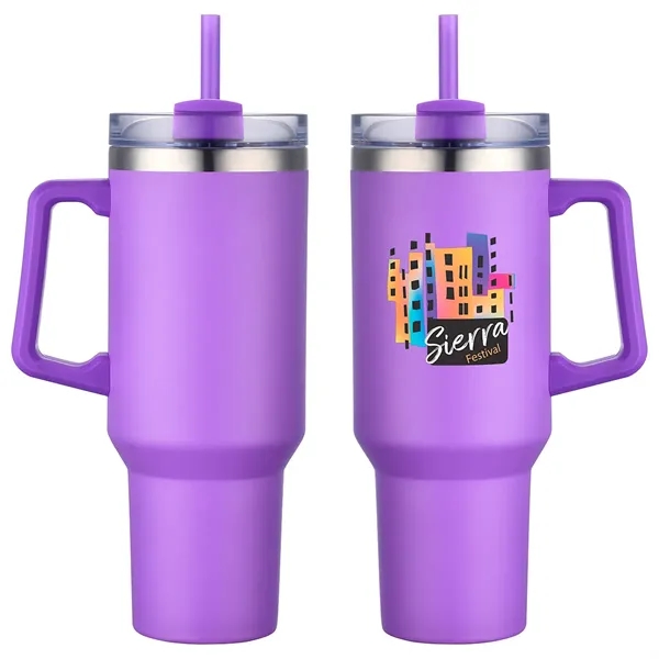 40 oz Vacuum Insulated Travel Mug with Straw... from ASI 36730 Ariel Premium Supply Inc