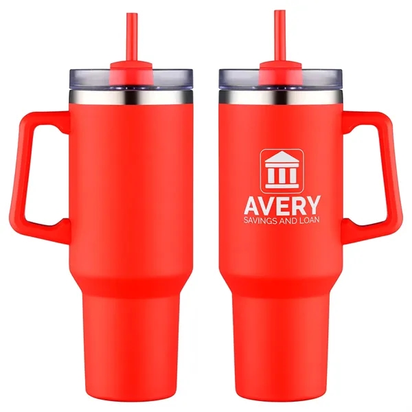 40 oz Vacuum Insulated Travel Mug with Straw... from ASI 36730 Ariel Premium Supply Inc