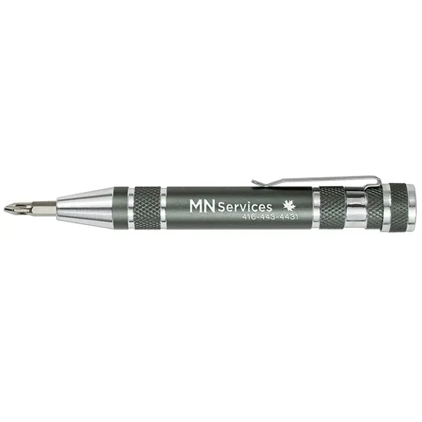 4 1/4" x 1/2" steel pen-shaped screwdriver with eight stored bits... from ASI 62660 Innovation Line