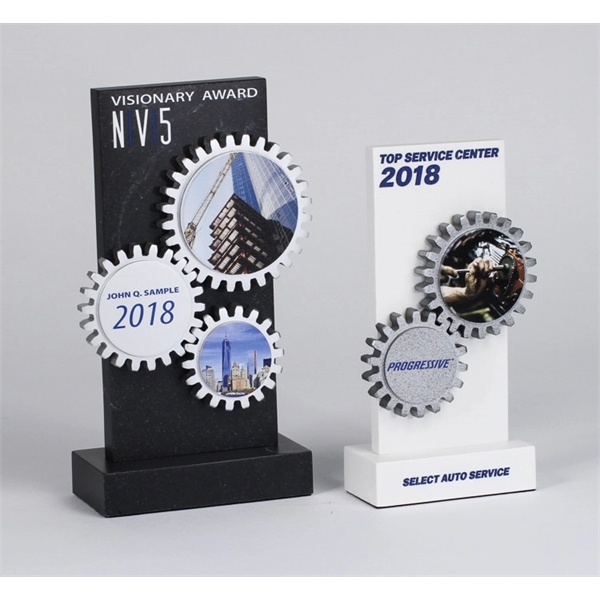 Small gear-shaped award with a base, 4" x 2" x 8".... from ASI 89860 StoneyCreek / StoneyCreek®