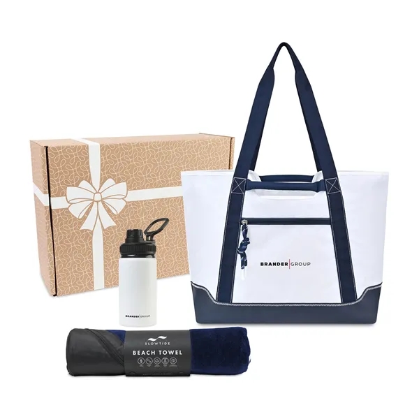 Gift set with tote bag, pocket beach towel and 16 oz.... from ASI 56070 Gemline / Gemline®