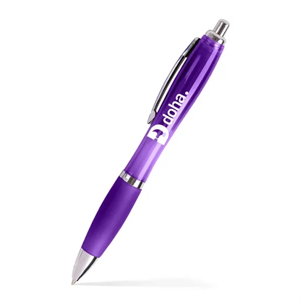 Click-action Pike pen with a curvaceous, hourglass shape, translucent barrel, and... from ASI 90859 Tempo Industries Inc