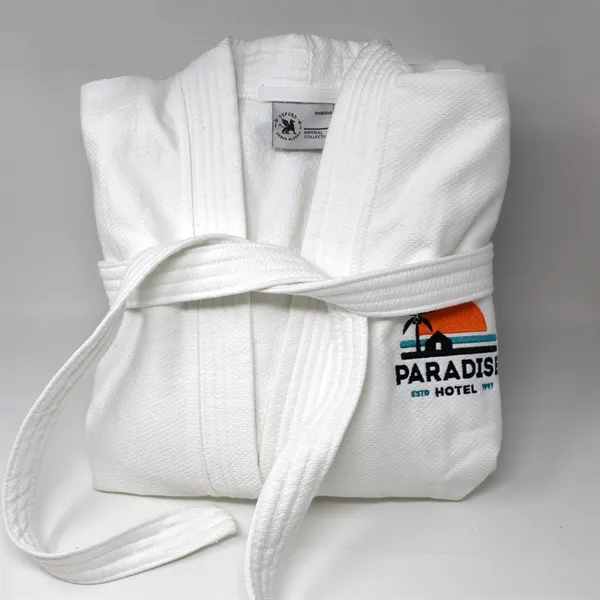 Enjoy the BELLAVITA Double Laced Bath Robe: waffle exterior, plush terry... from ASI 79750 Pro Towels